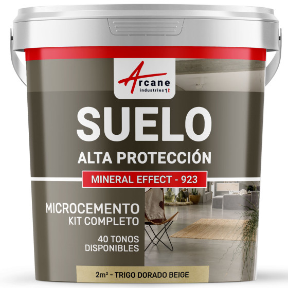 KIT DE MICROCEMENTO PARA SUELOS DE ALTA PROTECCIÓN - Trigo Dorado Beige - 2 m² (en 2 capas)