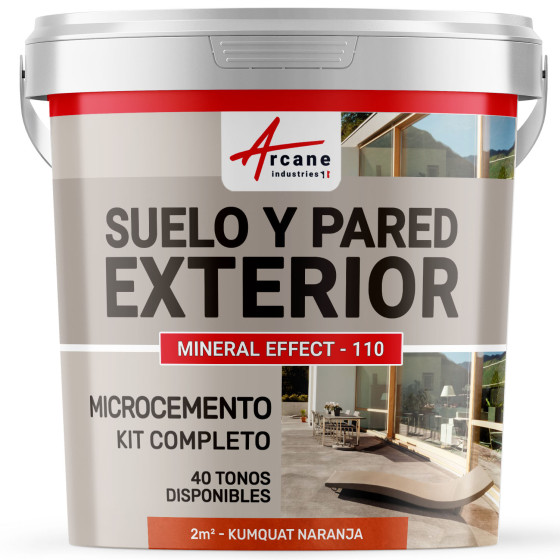 KIT BETÓN CIRÉ EXTERIOR - Betón alisado para suelos - paredes - terrazas y escaleras - Kumquat Naranja - 2 m² (en 2 capas)