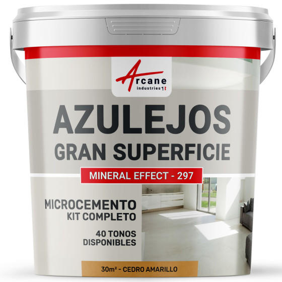 KIT DE MICROCEMENTO PARA AZULEJOS EN GRAN SUPERFICIE - Cedro Amarillo - 30 m² (en 2 capas)
