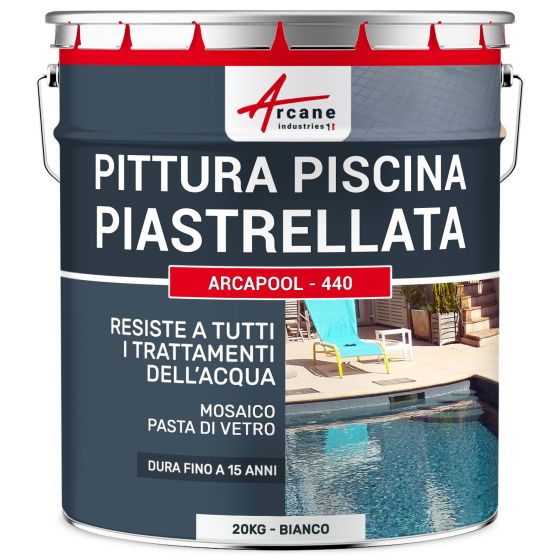Pittura per Piastrelle Piscina per Piscine Piastrellate 5 kg  Bianco