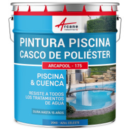 Pintura azul para piscinas de poliéster. hormigón - ARCAPOOL - 175 Azul celeste - RAL 5015 - 20 kg (65m² )
