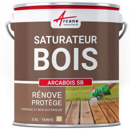 Saturateur terrasse en bois naturel : ARCABOIS SB-2-5L-Naturel-Couleur / Aspect