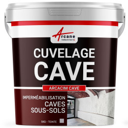 Enduit de cuvelage pour cave sous-sols garage : ARCACIM CAVE-5Kg-Gris-Couleur / Aspect