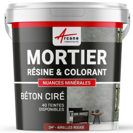 1-Main-béton ciré sans primaire ni vernis de finition-2m2-Airelles-Rouge-Aspect / Couleur