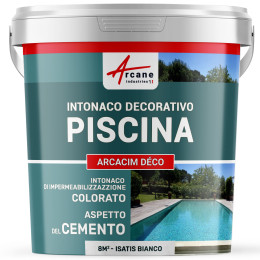 Intonaco Decorativo di Finitura per Piscina: ARCACIM Déco 8 m² Isatis Bianco