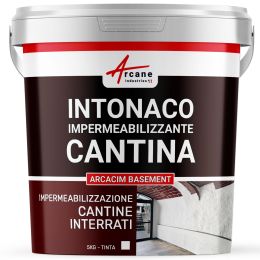 Intonaco Impermeabilizzante per Cantina, Seminterrati, Garage: ARCACIM BASEMENT 5 kg Bianco