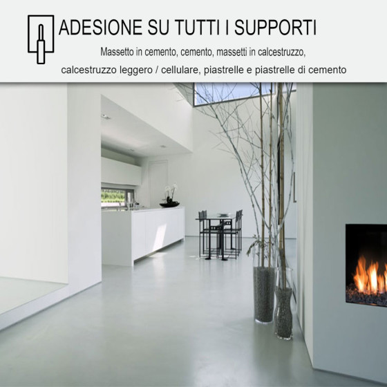 KIT CEMENTO CERATO PER PAVIMENTI  5 m²  Mirtillo Rosso - Rosso