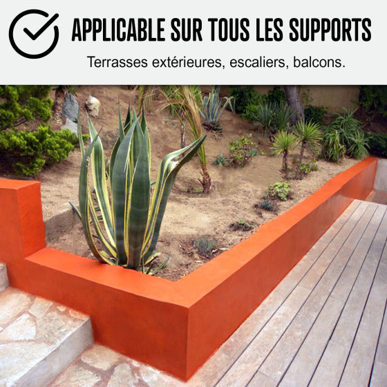 KIT GEWAXT BETON BUITEN - Gewaxt beton voor buiten voor vloer, muur, terras, balkon, trap